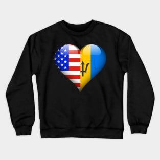 Half American Half Barbadian - Gift for Barbadian From Barbados Crewneck Sweatshirt